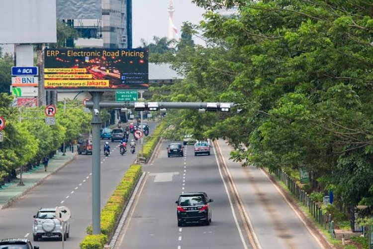 Ilustrasi jalan berbayar (ERP) di Jakarta @ Deny - Diusulkan Rp5 Ribu-Rp19 Ribu, Ini 25 Ruas Jalan Berbayar di Jakarta
