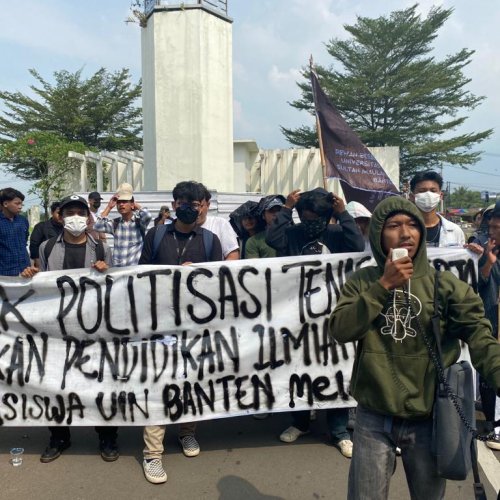 Hardiknas 2023 Mahasiswa Teriakan Hal Ini ke Kantor Gubernur Banten