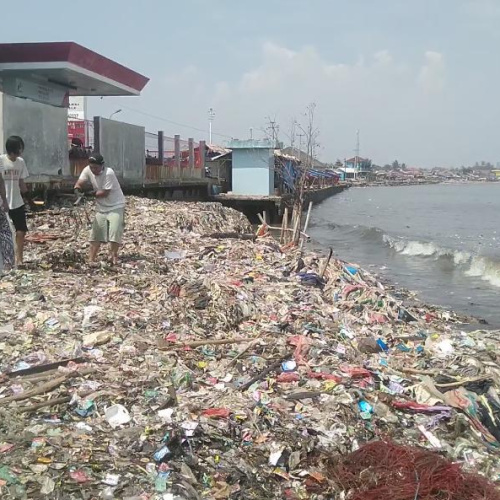 Sampah Pantai Teluk Labuan Diluar Kewajaran, Bupati Irna Minta Pemprov Banten Turun Tangan