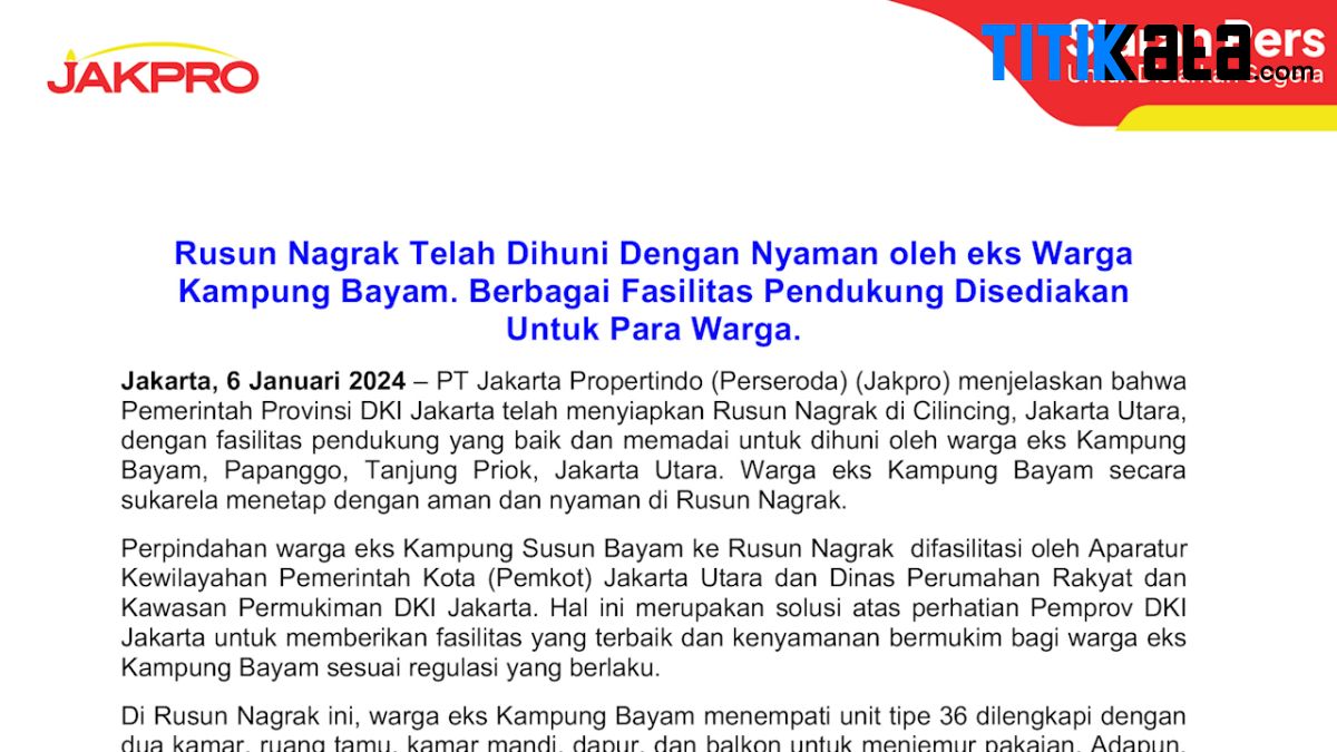 Pernyataan Resmi PT Jakpro Dibantah Warga Kampung Bayam