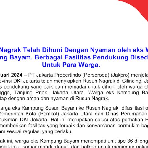 Pernyataan Resmi PT Jakpro Dibantah Warga Kampung Bayam