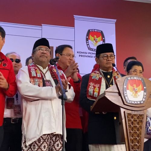 Pramono Anung-Rano Karno Daftar ke KPU DKI Jakarta