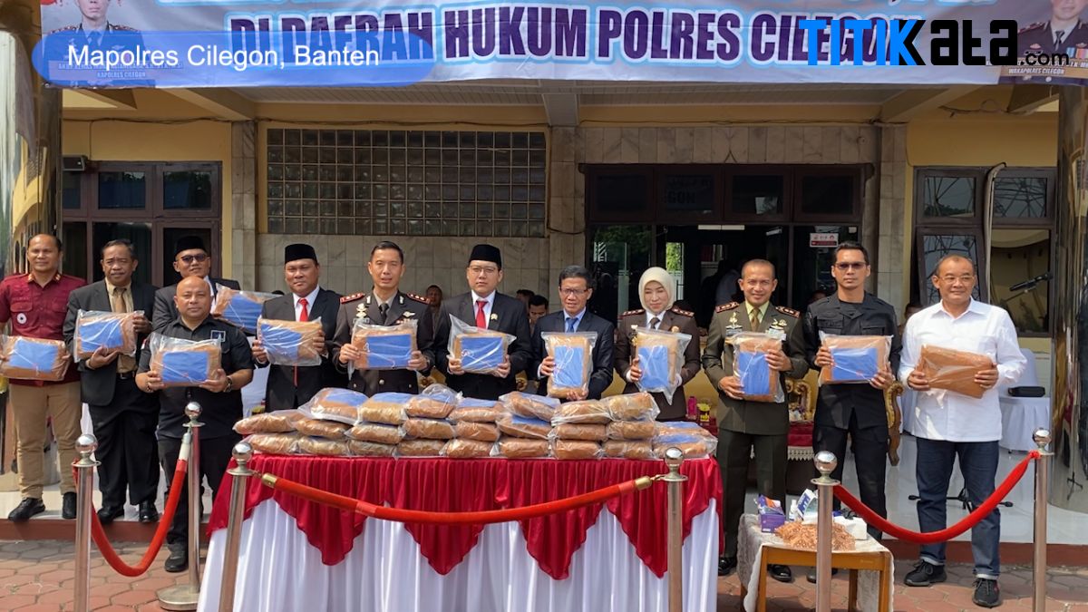 58 Kg Ganja Jaringan Sumatera Dimusnahkan Polres Cilegon